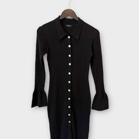 NWT Rails Rosalie Rib Long Sleeve Cotton Blend Midi Sweater Dress Size Medium - Picture 5 of 10